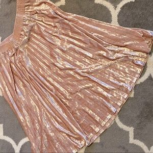 A New Day Pink Velvet Pleated Skirt - Large